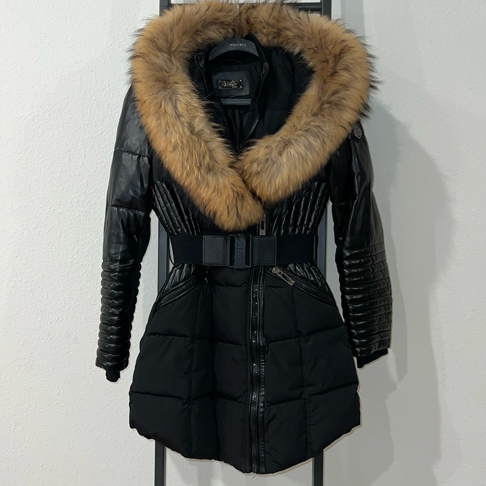 SNO Real Fur Hooded Coat